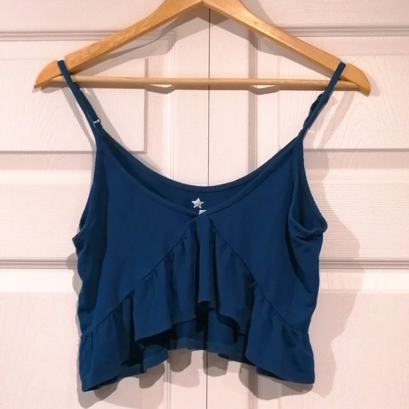 Tops - ME to WE Ruffle Crop Top / Bralette Turquoise NWOT